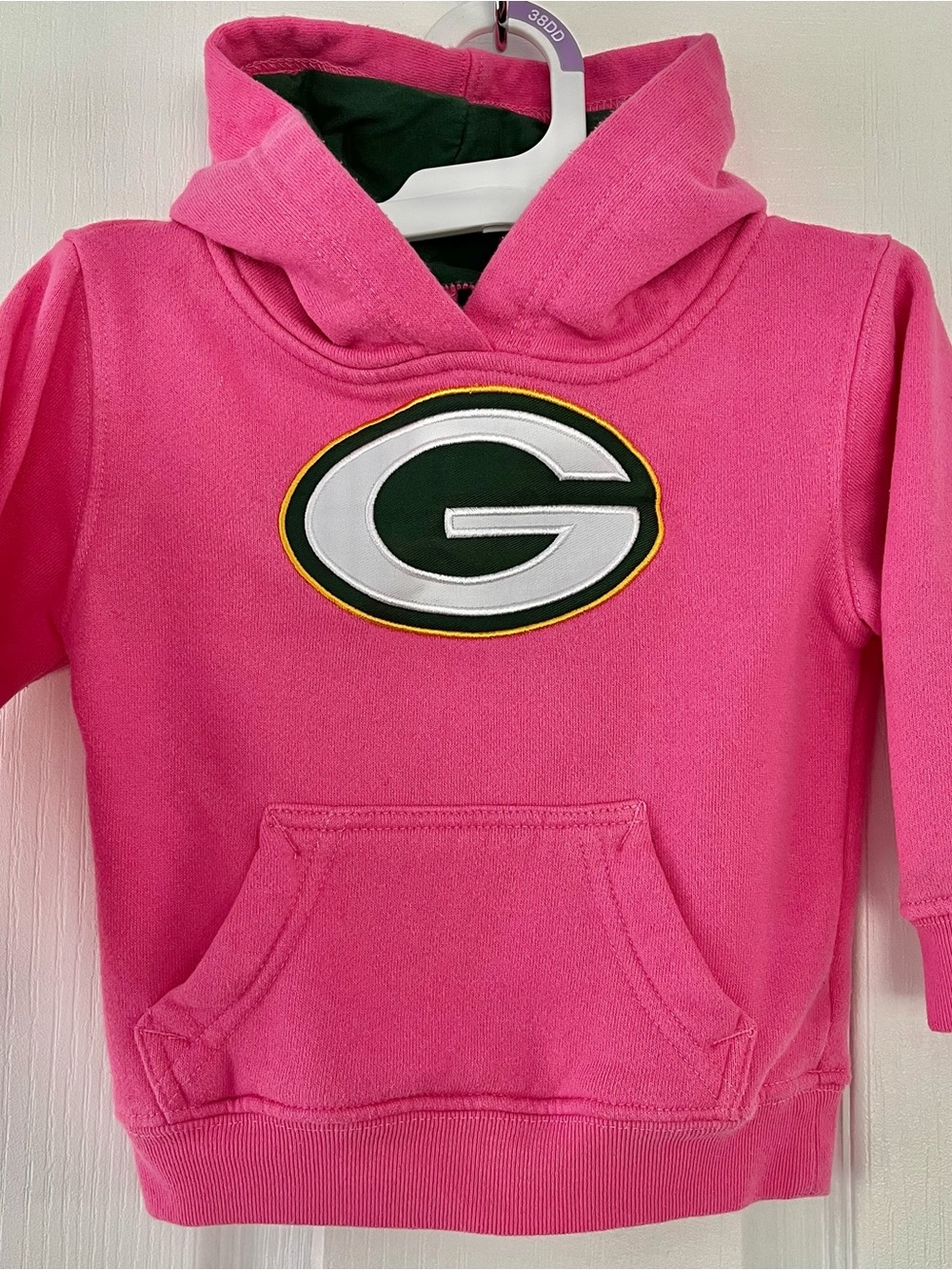 Green Bay Packers Football NFL Pullover Hoodie Sweatshirt Kid Baby 24 Mos Pink